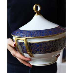 Service de table complet Richard Ginori Empire Pavone, vaisselle classique écologique avec or en relief pour les hôtels - Product Image 3