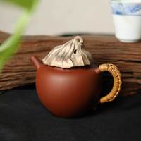Bouteilles d'eau écologiques en rotin tressé à la main avec boucle, design bionique moderne, théière Kung Fu portable pour la maison et cadeau de fête
