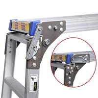 Plateforme de travail en aluminium avec niveleur réglable, échelle pour surfaces irrégulières, tabourets d'échelle 3 marches, capacité de charge 150 kg, utilisation comme escalier