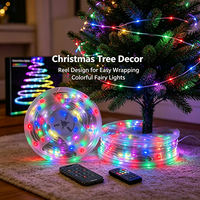 USB-Betriebene RGBIC LED-Lichterkette 10M Dreamcolor Musik-Sprachfernbedienung Feenlichter für Weihnachten LED-Lichterkette