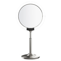 Miroir de Maquillage LED Intelligent à Capteur de 8,5 Pouces, Double Face, de Bureau, Lumineux, Personnalisable, Pliable, Finition Métallique, Réglable en Hauteur