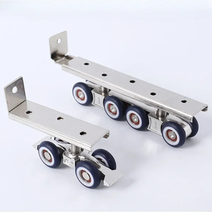 Quincaillerie de porte coulissante, système de poulie à 4 roues, alliage de zinc antirouille pour porte de garage et usage hôtelier - Product Image 1