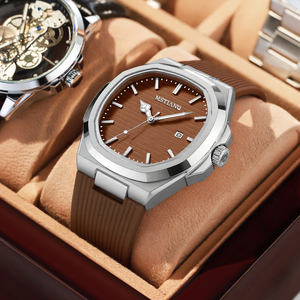 Montre décontractée de luxe pour homme de la marque MSTIANQ, cadran tendance, calendrier, luminescent, étanche, mouvement à quartz, largeur du bracelet 20 mm, cadran 42 mm - Product Image 3