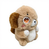 Peluche électronique AI chien mignon avec grands yeux lumineux, jouet interactif rechargeable pour enfants