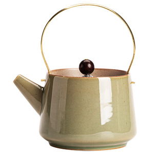 Tetera de Cerámica Shangyan con Tapa, Juego de Té Kung Fu, Tetera Individual para el Hogar, Estilo Retro - Product Image 4