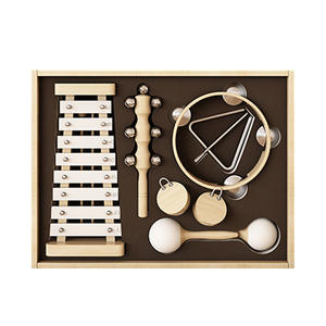 Orff ชุดเครื่องดนตรีสำหรับเด็กแรกเกิดทำจากไม้กล่องของขวัญปีใหม่พร้อมสั่นของขวัญปีใหม่ - Product Image 4
