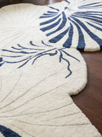 Tapis sur mesure de luxe, forme de feuille irrégulière, tapis en laine tufté à la main, tapis de salon, grand format