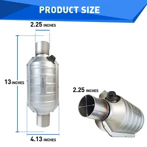 2,25 "Универсальный каталитический нейтрализатор на входе/выходе, с портом O2 и теплозащитным экраном (совместим с EPA)