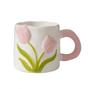 Colorful Tulip Ceramic <b>Mug</b> Underglaze High Value Cup Teacher's Day Gift for Girls Household Water Cup - Product Image 5