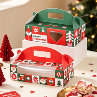 Boîte cadeau de Noël personnalisée avec logo, design Père Noël, en carton blanc, pour écharpe et gants, avec poignée