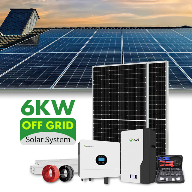6KW Off Grid Solar Storage Kit Solar Panel Inverter Package With 52.1V 200Ah Lithium Battery for Africa Household Power Solution