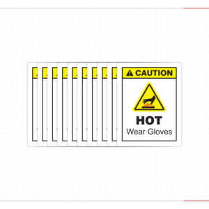 Guantes para Superficies Calientes, Etiqueta de Advertencia de Peligro de Calor de Alta Temperatura, Adhesivo de Seguridad Industrial - Product Image 1