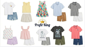 Conjunto de Verano Floral para Niñas, Falda de Manga Corta, 2 Piezas, Ropa Infantil, Patrones Variados, Envío Aleatorio, Venta al Por Mayor - Product Image 1