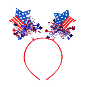4. Juli Party begünstigt Unabhängigkeit stag Patriotische Dekorationen Unisex Star Uncle Sam Hut Luftballons Head Boppers Stirnband - Product Image 4