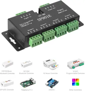 AMPLIFICADOR DE tira led SP901E, accesorio para RGB Chase, proveedor de color, 5-24v spi direccionable rgb píxeles de señal, sp901e