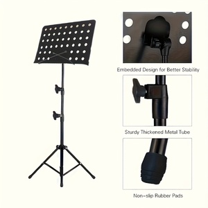 Portatile pieghevole Music Stand regolabile estensibile chitarra batteria Erhu violino Performance Band da viaggio Notebook porta proiettore - Product Image 5