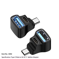 Typ-C Stecker auf Typ-C Buchse und Typ-C Splitter-Adapter mit schnellem Laden und Bildschirmspiegelung für Mobiltelefone & Tablets