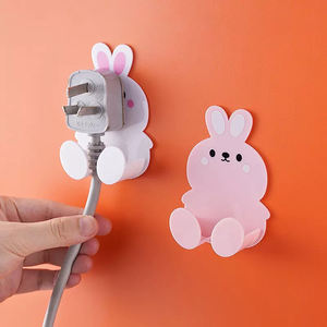 SY No Punch Cable <b>Clips</b> Self Adhesive Power Plug Bracket <b>Hooks</b> for Home Office Cute Wall Mounted Cord Holders - Product Image 4