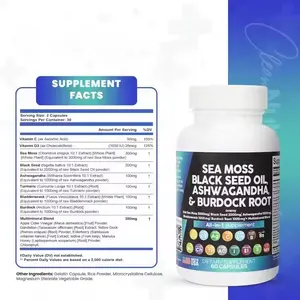 OEM/ODM Himalayan Shilajit Supplement Ashwagandha Sea Moss Black Seed Oil Capsules Blended Vitamin Mineral Supplements