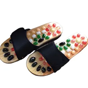 Ladies Cheap Natural Pebble Spa Kneading Summer Acupuncture Healthy Cork Sandals Women Foot Massage Shoes