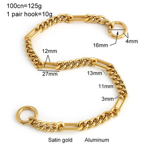 Nuova Catena di Lusso in Alluminio Dorato da 100cm, Leggera ed Ecologica, per <span class=keywords><strong>Borse</strong></span> a Spalla, Borsette e Accessori Decorativi - Product Image 3