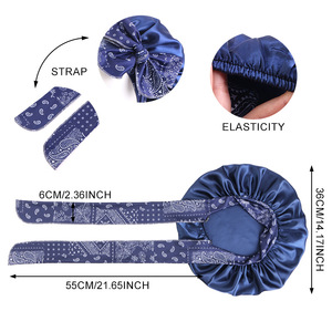 Gorro de Satén Ajustable con Estampado Paisley, de Una Sola Capa, para Dormir, con Banda Elástica Ancha para Mujer - Product Image 2