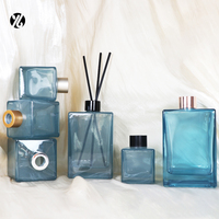 Emballage de luxe avec diffuseur en verre teinté, flacon carré de 200 ml, ensembles de diffuseurs à roseaux