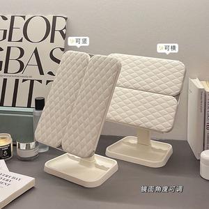 Cermin lipat tiga baru 2025 dengan lampu Strip LED berputar cermin lipat tiga dengan kotak penyimpanan hadiah promosi cermin rias - Product Image 4