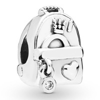 Breloques en argent sterling 925 style PandoraDXZ, perles sur le thème du voyage et de la nourriture, valise, poussette, breloque pour bracelet femme, bijoux
