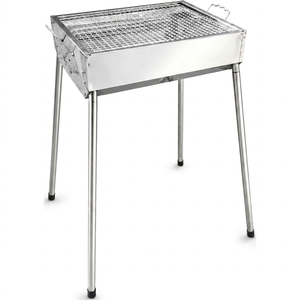 Portable Stainless Steel Camping Fire Pit <b>Grill</b> Stand with Foldable Legs and <b>Mesh</b> Rack - Product Image 1