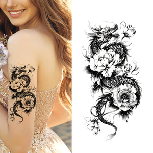 Skull Flower Tribal Temporary <b>Tattoo</b> Sticker Waterproof Long Lasting Water Transfer <b>Paper</b> Decal for Body Art Professional Use - Product Image 3