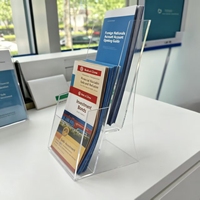 Support de présentation de prospectus en acrylique transparent pour comptoir, idéal pour les magasins, cafés, restaurants et la publicité