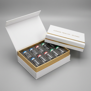 Professional Clinical Gold Band 10 Vial Peptide Folding <b>Box</b> for TZ Series SM Series Research Vials 5mg 10mg Dosage - Product Image 2