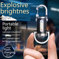 Lampe torche LED de poche rechargeable portable 300 lumens avec lumière latérale, étanche IP65, format porte-clés EDC