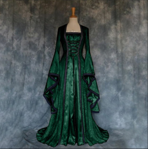 Vintage Medieval Bandage Women Evening Party Gown Fancy