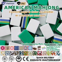Siap Kirim Set Mahjong Amerika Hijau 160 Ubin Akrilik Berukir dengan Tas Jinjing Mewah Rak Penyimpanan Terlaris di Pasar AS