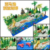 Set de Bloques de Construcción de Escena de Selva Tropical, Ladrillos MOC de Animales Tropicales, Juguete Educativo, Regalo para Niños, Venta al Por Mayor
