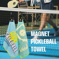 Clip magnétique pour serviette de pickleball en microfibre, portable, avec logo personnalisé, pour usage extérieur, pour hommes et femmes, accessoires tendance, cadeaux, pickleball