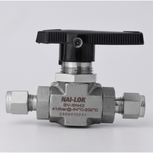 Vanne à boisseau sphérique à montage sur panneau 6000 psi en acier inoxydable 316, vanne d'instrumentation métrique 6 mm 8 mm 10 mm à double ferrule avec siège PEEK, vanne de régulation de gaz GNC - Product Image 3