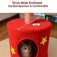 Tour pour chat en forme de sapin de Noël, petit condo en bois avec griffoir intégré, mobilier d'intérieur pour animaux de compagnie, centre d'activités et maison de jeu