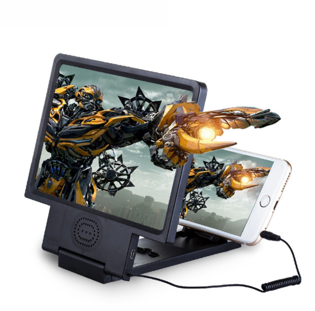 with Speaker 3D Movie Amplifier Foldable Mobile Phone Screen Magnifier Video Amplifier with Holder for Smartphone