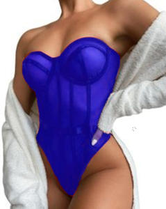 King Mcgreen-body de malla transparente para mujer, ropa interior sin hombros, sin tirantes, lencería erótica - Product Image 5