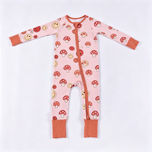 Combinaisons pour bébé en bambou personnalisées, Combinaison à fermeture éclair pour nouveau-né, Vêtements pour bébé unisexe garçon fille en gros - Product Image 2