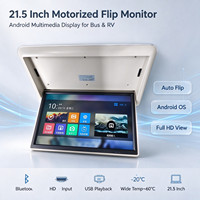 Moniteur TV Android motorisé pour voiture, 21,5/22 pouces, montage au plafond, Full HD, écran rabattable pour autocar, camping-car, fourgonnette