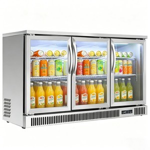 Large Capacity 3 Glass Door Beverage Display Showcase Stainless Steel Single-Temperature Fan Cooling Back <b>Bar</b> Beer Cooler <b>Fridge</b> - Product Image 2