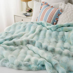 <span class=keywords><strong>Manta</strong></span> de Lujo con Certificación OEKO-TEX, Suave, a Rayas, de Piel Sintética de Conejo, para Regalo, Premium, para Invierno, Cama, Sofá, Decoración del Hogar - Product Image 3