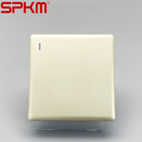Soket saklar lampu dinding listrik PC hitam, soket saklar lampu desain Ultra tipis standar UK SPKM 250V