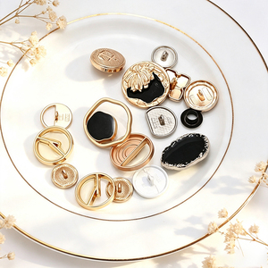 Boutons à tige métalliques personnalisés, plaqués or antique, ronds et carrés, boutons décoratifs à pression pour accessoires vestimentaires - Product Image 2