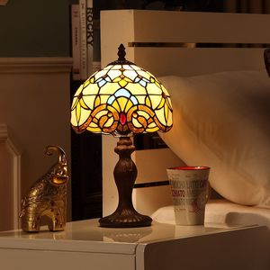 זכוכית צבוע ביד אמנות פסיפס הכנסייה צבעונית זכוכית צבעונית טיffany סגנון הלחמה אהיל נמוך 8 אינץ' - Product Image 3