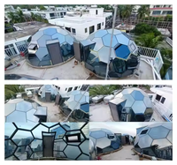 Dôme de Glamping Géodésique en Verre PC, Tente Igloo Moderne de Luxe Personnalisée pour l'Hiver, Résistante au Vent et à la Neige, Adaptée aux Quatre Saisons